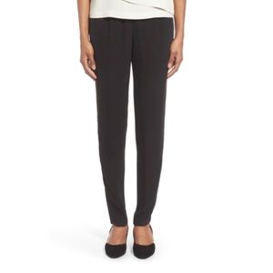 Eileen Fisher Slouchy Silk Crepe Pants Black S